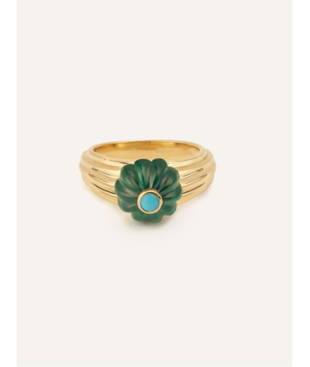 BAGUE GELATO MALACHITE ET TURQUOISE en stock