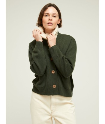 CARDIGAN LOU MILITARY GREEN Véritable concentré