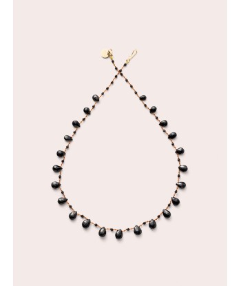 COLLIER WHITNEY DROPS & BEADS SPINELLE NOIRE Véritable concentré