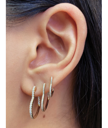 BOUCLE D'OREILLE PETIT ANNEAU FORME COEUR DIAMANTS acheter