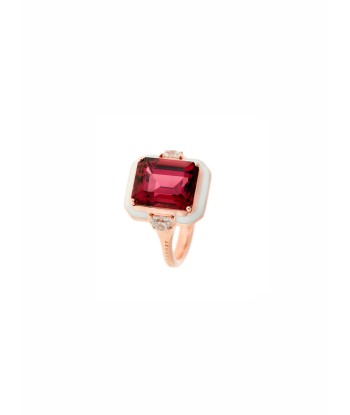 BAGUE EMAIL DIAMANT & RHODOLITE paiement sécurisé