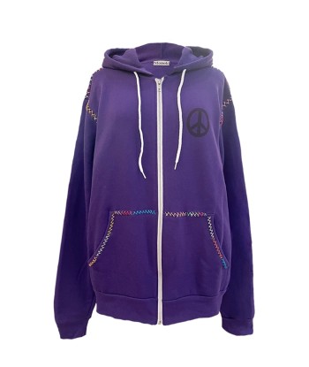 SWEAT TAROT ZIP À CAPUCHE VIOLET de pas cher