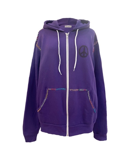 SWEAT TAROT ZIP À CAPUCHE VIOLET de pas cher