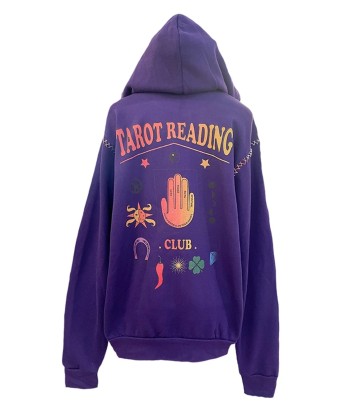 SWEAT TAROT ZIP À CAPUCHE VIOLET de pas cher