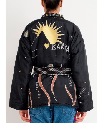 KIMONO KARMA EN SOIE NOIR français