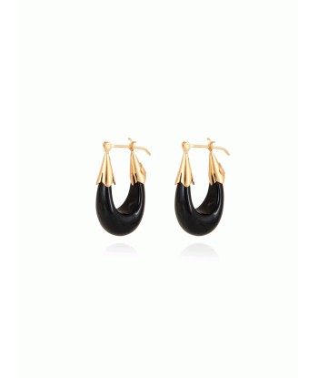 BOUCLES D'OREILLES ECUME PETIT MODELE NOIR français