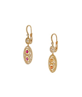 BOUCLES D'OREILLES MILAN SAPHIRS ET RUBIS Véritable concentré