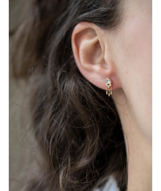 BOUCLE D'OREILLE PIERRE DE LUNE ET DIAMANTS basket pas cher