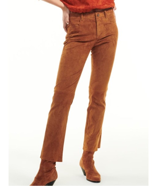 PANTALON DEAN CUIR VELOURS MARRON Toutes les collections ici