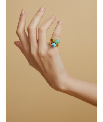 BAGUE GELATO TURQUOISE ET TOURMALINE En savoir plus