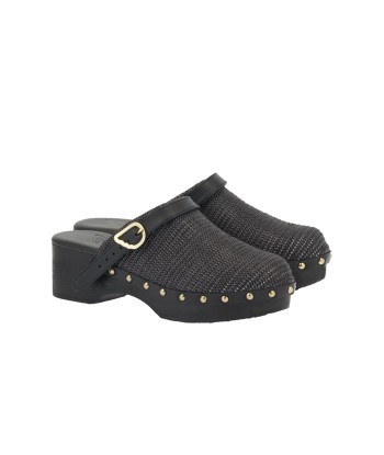 SABOT CLOG RAFFIA BLACK commande en ligne