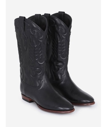 BOTTES SANTIAG MIDNIGHT CUIR NOIRES acheter en ligne