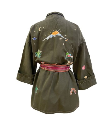 KIMONO BON VOYAGE KAKI pas cher 