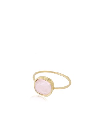 BAGUE OR ET QUARTZ ROSE de l' environnement