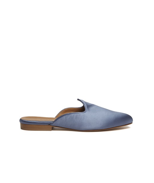 MULES EN SATIN BLEU PALE solde