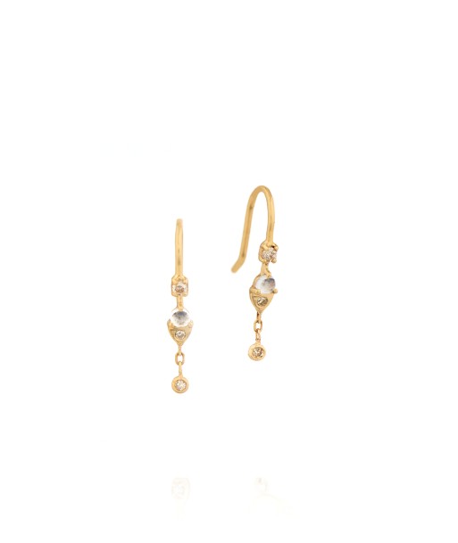 BOUCLES D'OREILLES MOONSTONE AND DIAMONDS SLEEPERS hantent personnes