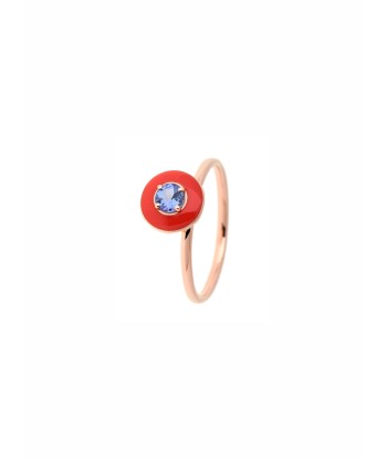 BAGUE OR ROSE EMAIL & TANZANITE de pas cher