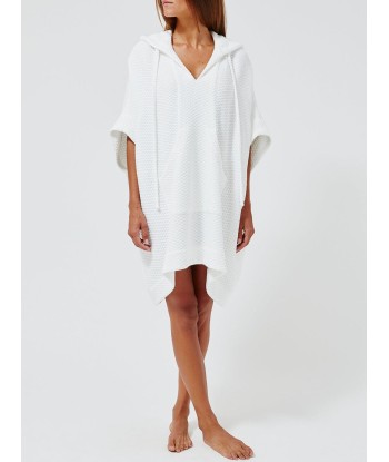 PONCHO WHITE HONEYCOMB livraison gratuite