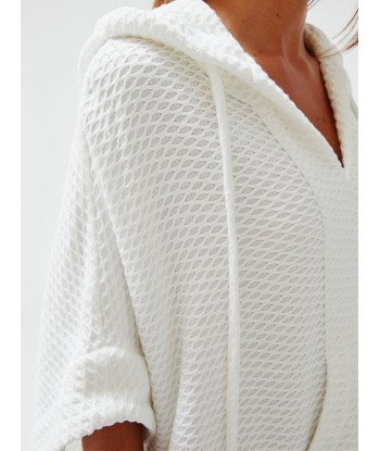 PONCHO WHITE HONEYCOMB livraison gratuite