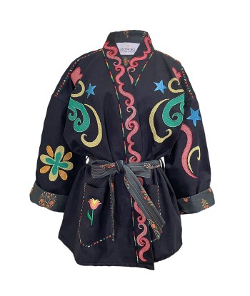 KIMONO FAMILY NOIR pas cher