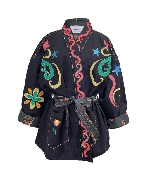 KIMONO FAMILY NOIR pas cher