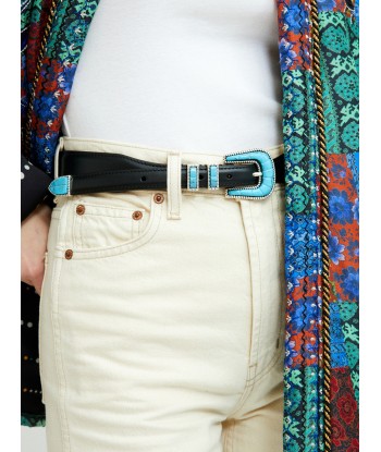 CEINTURE CRAZY TURQUOISE & NOIR sur le site 