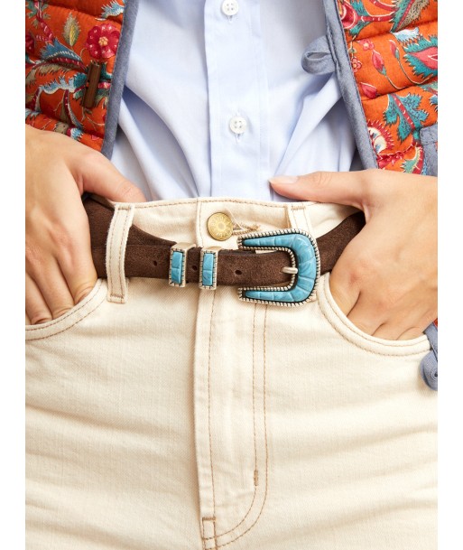 CEINTURE CRAZY TURQUOISE & MARRON JUSQU'A -70%! 