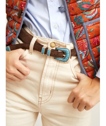 CEINTURE CRAZY TURQUOISE & MARRON JUSQU'A -70%! 