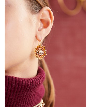 BOUCLE D'OREILLE FLOWER JAUNE commande en ligne