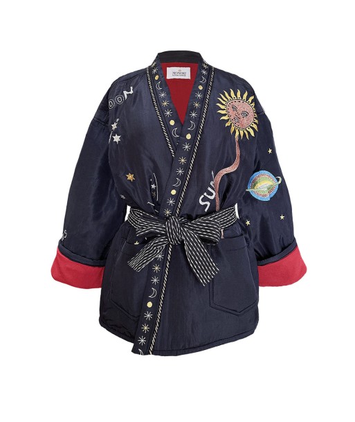 KIMONO KARMA EN SOIE NAVY Les magasins à Paris et en Île-de-France