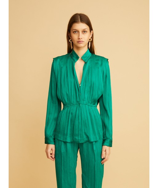 CHEMISE EN CRÉPON PINSTRIP EMERALD à prix réduit toute l'année