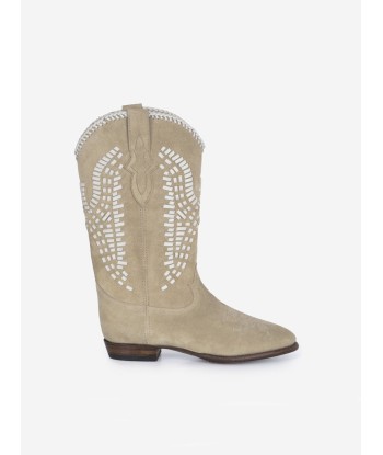 BOTTES SANTIAG INCA EN SUEDE DESERT WHITE Dans la société mordern