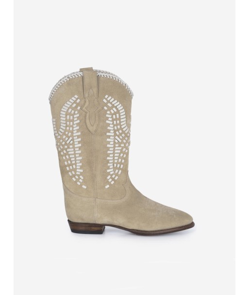 BOTTES SANTIAG INCA EN SUEDE DESERT WHITE Dans la société mordern