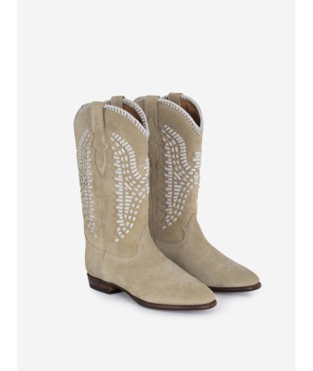 BOTTES SANTIAG INCA EN SUEDE DESERT WHITE Dans la société mordern