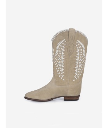 BOTTES SANTIAG INCA EN SUEDE DESERT WHITE Dans la société mordern