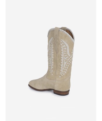 BOTTES SANTIAG INCA EN SUEDE DESERT WHITE Dans la société mordern