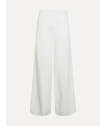 PANTALON PALAZZO EN GABARDINE DE COTON BLANC commande en ligne