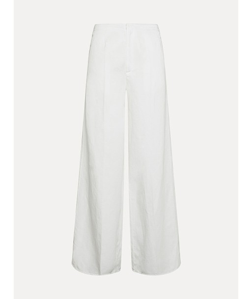 PANTALON PALAZZO EN GABARDINE DE COTON BLANC commande en ligne