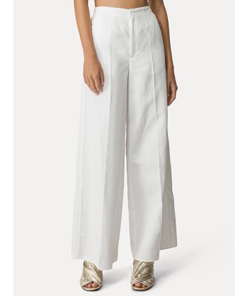 PANTALON PALAZZO EN GABARDINE DE COTON BLANC commande en ligne