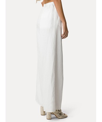 PANTALON PALAZZO EN GABARDINE DE COTON BLANC commande en ligne